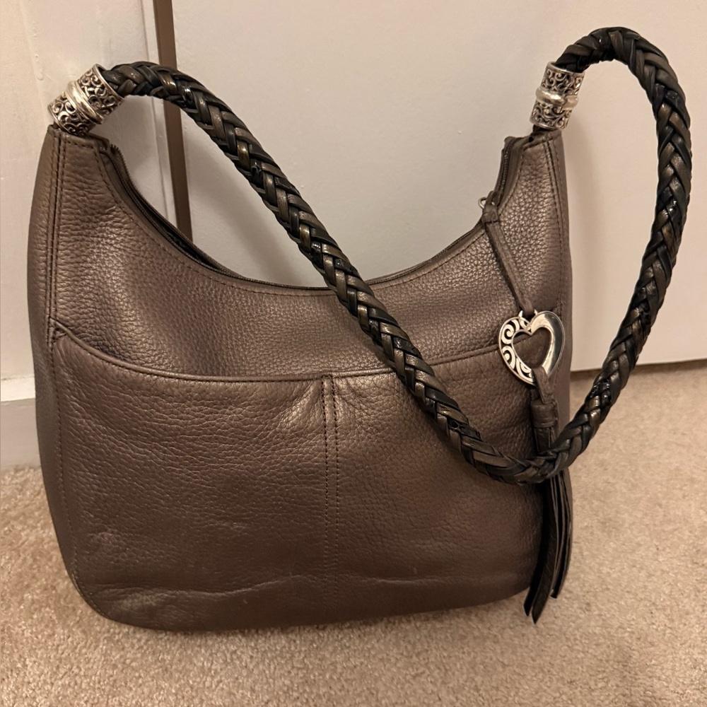 “Brighton” Barbados Metallic Pewter Hobo NWOT- Vintage